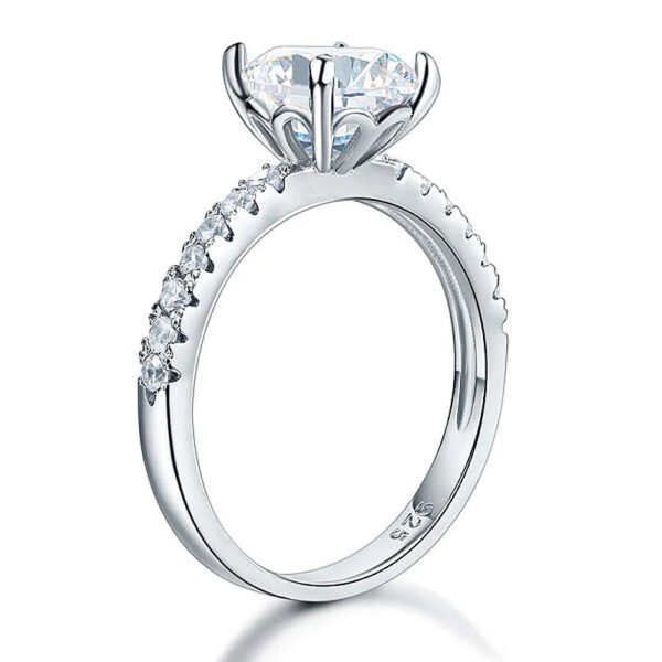 Silver Bridal Engagement Ring