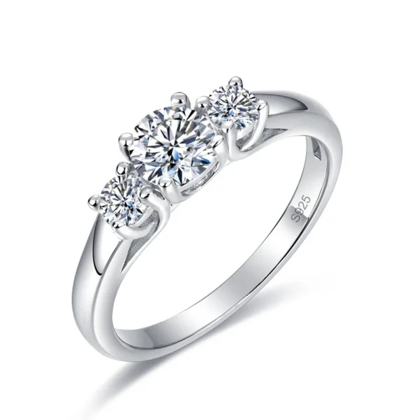 Three Stone Moissanite Band