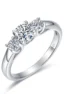 Three Stone Moissanite Band